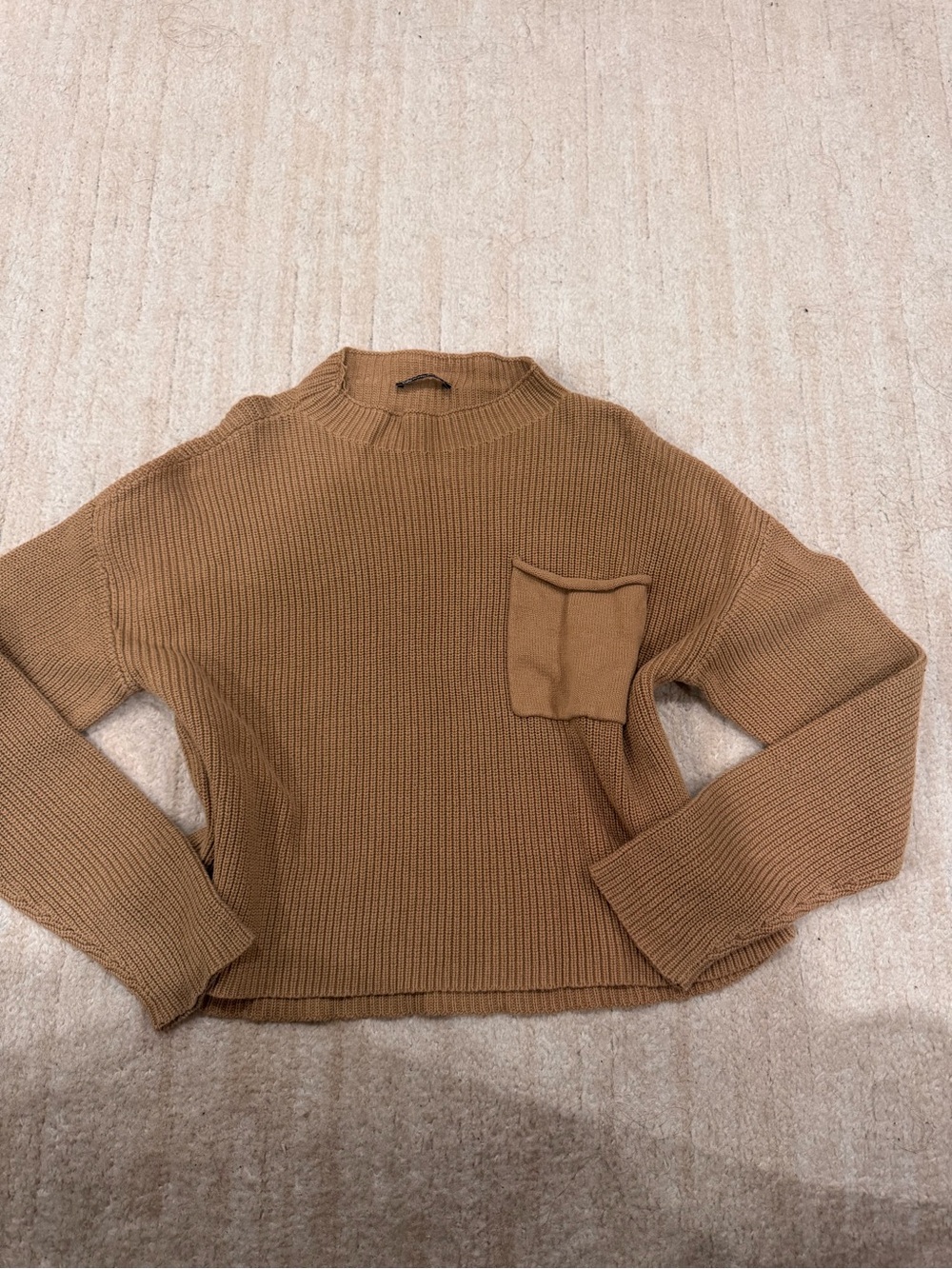 Classic Crewneck Pocket Sweater - Brown